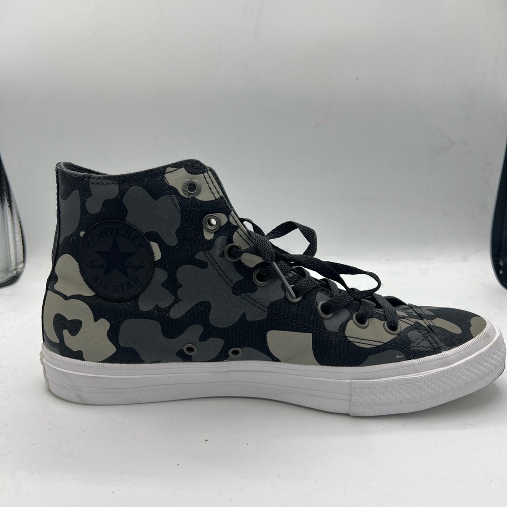 Pre owned LIKE NEW black and grey 3M reflective Camo Chuck Taylor II Converse